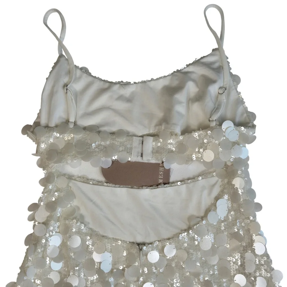 Meshki White Sequin Mini Dress with Cutout - Picture 5 of 14